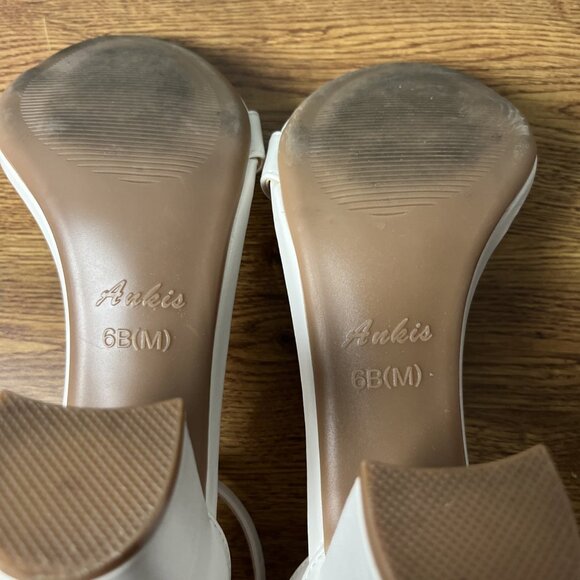 Ankis Heels for Women Open Toe Ankle Strap Chunky Heel Sandals Size 6 - Picture 8 of 9